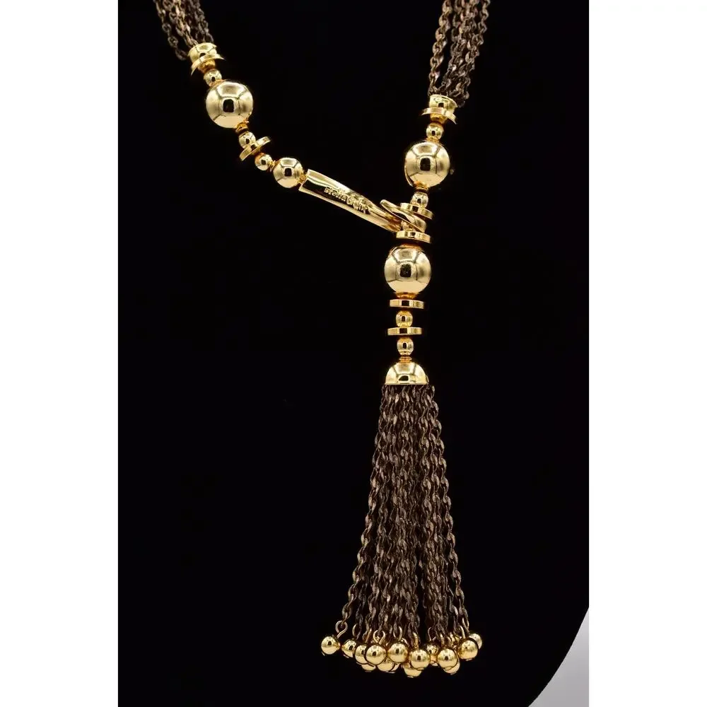 Stella & Dot Vintage Tassel Beaded Statement Necklace Antiqued Chunky Y2K BinBD